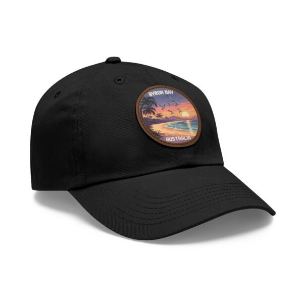 7878525036764117633_2048.jpeg Byron Bay Pixel Art Hat - Retro Sunset Leather Patch Cap | Australia Beach Dad Hat | Vintage Ocean View | Gamer Travel Gift