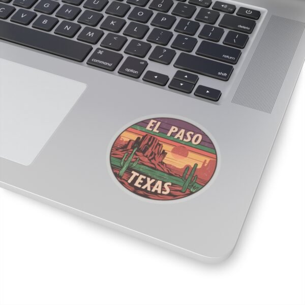Desert Sunset Kiss-Cut Stickers | El Paso Texas, Cactus and Rocks, Southwestern Decor, Laptop Decals, Wanderlust Travel Accessories