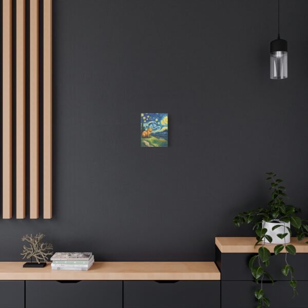 Canvas Print, Capybara Art - Tranquil Night Landscape Wall Decor, Whimsical Animal Illustration, Capybara Nation Collection, Nature Lover