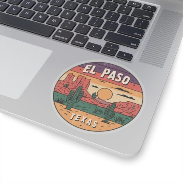 Desert Adventure Retro Design Kiss-Cut Stickers, El Paso Texas Sticker, Travel Decal, Wanderlust Camping Sticker, Southwest Desert Sticker