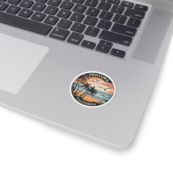 7963745549584275635_1200.jpeg Ventura California Sticker - Retro Coastal Beach Sunset Design, Ocean Wave Aesthetic Vinyl Decal, Surf Town Travel Gift