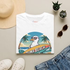 Zuma Beach Seagull T-Shirt - Fun Cartoon Tee, Summer Surf Vibes, California Beach Shirt, Cool Seagull Graphic Shirt