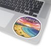 Tarifa España Sticker - Pixel Art Sunset Beach Scene, Retro Coastal Travel Badge Vinyl Decal for Laptop, Water Bottle