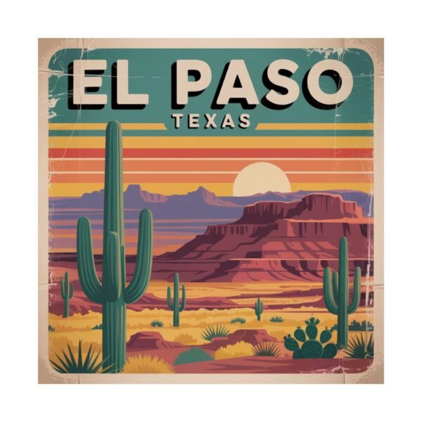 8042850990173859841_2048.jpeg El Paso Texas Poster - Retro Desert Wall Art | Vintage Southwestern Sunset Print | Cactus Landscape Travel Decor | Mid-Century Style