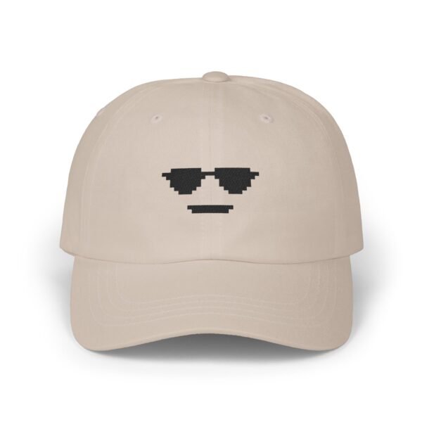 Pixel Cool Face Embroidered Hat - Retro 8-Bit Minimalist Dad Cap, Gaming Aesthetic Streetwear, Fun Pixel Art Gift