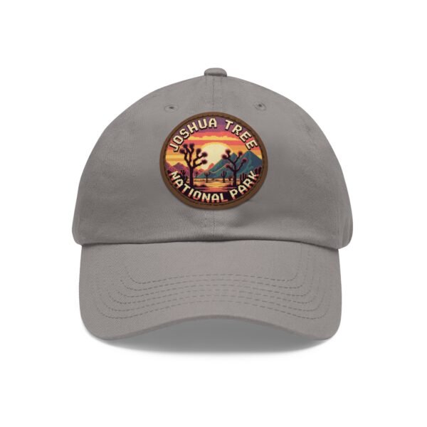 Joshua Tree National Park Hat - 8-Bit Pixel Art Retro Sunset Leather Patch Cap, Desert Baseball Dad Hat, California Souvenir