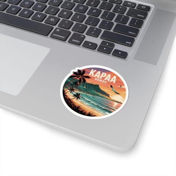 8158237871708682709_1200.jpeg Kapaa Hawaii Sticker - Vibrant Sunset Beach Art with Nounou Mountain & Coconut Coast - Tropical Travel Souvenir and Coastal Decor