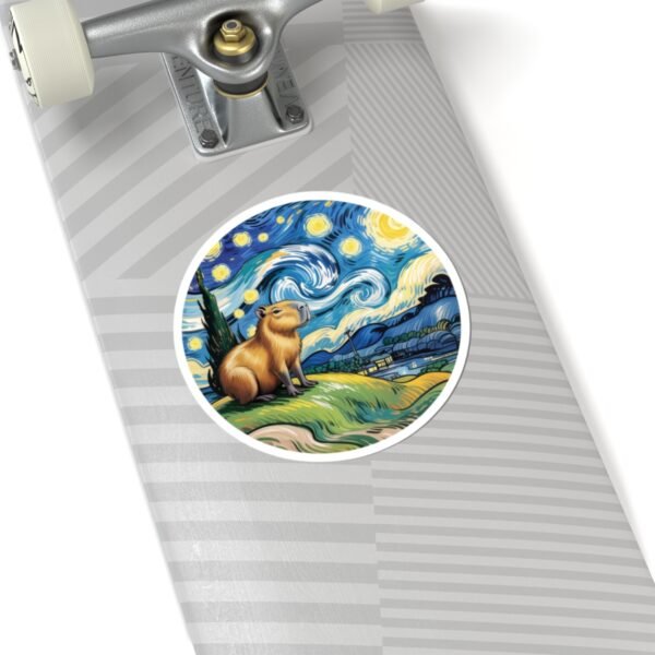 Capybara Starry Sky Sticker - Whimsical Art-Inspired Kiss-Cut Sticker for Nature & Animal Lovers, Cute Gift, Laptop Decal, Planner Sticker,