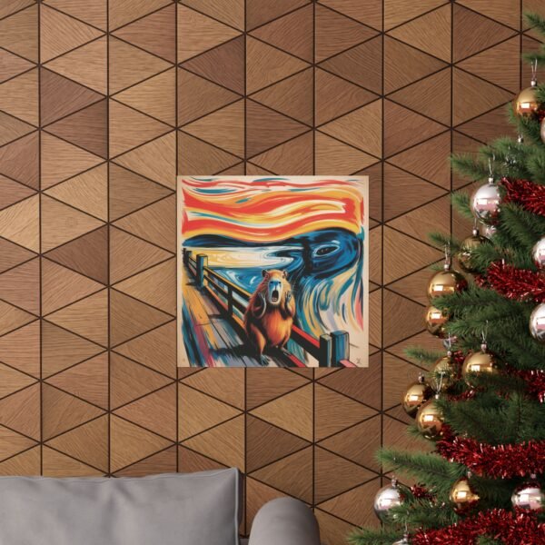8275445561829981418_2048.jpeg Capybara Scream Poster - Funny Expressionist Parody Wall Art, Surreal Animal Print Inspired by Munch, Unique Capybara Decor