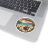 Zuma Beach California Sticker - Pixel Art Sunset Decal, Retro Coastal Surf Design, Ocean Vibes Vinyl Sticker