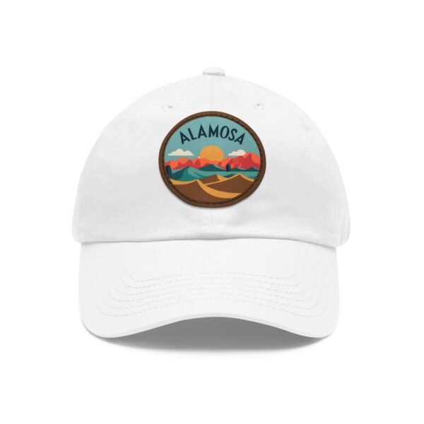 Alamosa Colorado Hat - Retro Sunset Leather Patch Cap, Great Sand Dunes Mountains Travel Souvenir Dad Hat, Outdoor Adventure