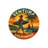 8299916030141558827_1200.jpeg Ventura California Surf Sunset Sticker - Retro Round Beach Decal, Artistic Coastal Vibes, Waterproof Vinyl for Laptops and Bottles