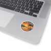 Ventura California Sunset Sticker - Round Beach Decal, Retro Coastal Surf Art, Ocean Travel Gift, Laptop & Water Bottle Vinyl