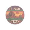 Desert Sunset Kiss-Cut Stickers | El Paso Texas, Cactus and Rocks, Southwestern Decor, Laptop Decals, Wanderlust Travel Accessories