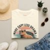 Capybara T-Shirt - More Capy Less Drama Funny Animal Tee - Chill Capybara Riding Crocodile Retro Sunset Graphic Shirt