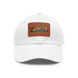 Tampa Florida Hat - PU Leather Patch Retro Coastal Baseball Cap, Florida Travel Souvenir