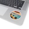 Sitges Spain Sticker - Retro Sunset Beach Art, Mediterranean Travel Decal, Spanish Coastal Town Souvenir, Palm Trees Ocean View