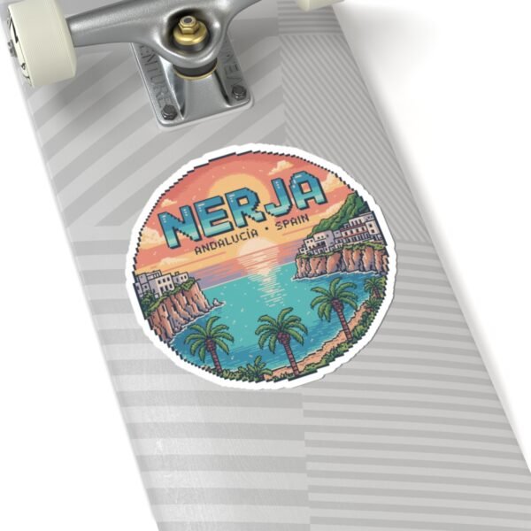 8446002036642570550_1200.jpeg Nerja Spain Pixel Art Sticker Retro Coastal 8-Bit Design | Andalucía Travel Vinyl Decal | Mediterranean Sunset Vintage Style