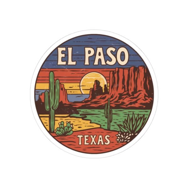Sunset Cacti Stickers, El Paso Texas Souvenir, Desert Mountain Decals, Traveler Sticker Pack, Southwestern Decor