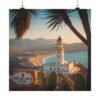 Cabo de Gata Spain Poster - Mediterranean Coastal Wall Art, Sunset Lighthouse Print, Travel Home Decor, Andalusia Beach Illustration