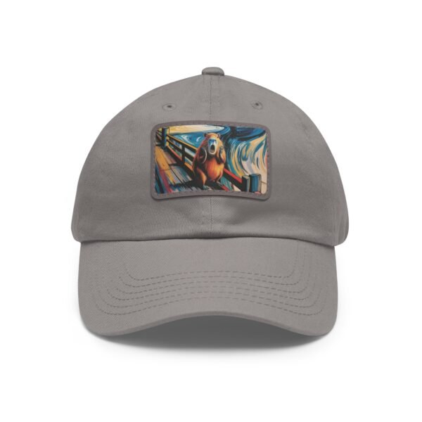 Capybara Scream Hat - Funny Capybara Baseball Cap, Art Parody Gift, Munch Inspired Retro Patch Cap, Unisex Adjustable Hat