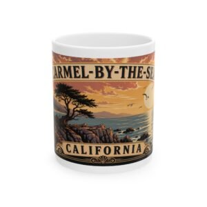 Carmel by the Sea California: Coastal Cliff Art Ceramic Mug