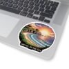 Carmel-by-the-Sea Sticker - Pixel Art Sunset Beach Cliffside and Ocean Waves Design - Retro California Coastal Travel Souvenir Decal