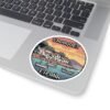 Cadaqués Spain Pixel Art Sticker - Retro Round Vinyl Sticker, Travel Souvenir, Costa Brava Spain Gift, Aesthetic Gaming Style