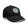 Sitges Spain Hat - Vintage Leather Patch Dad Cap with Coastal Beachfront Design, Adjustable Strapback, Travel Souvenir Gift
