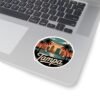 Tampa Florida Sticker - Retro Circular Skyline with Dome, Bridge & Palm Trees - Vintage Coastal Travel Souvenir Decal for Water Bottles