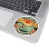 Vintage Surfing Kiss-Cut Stickers - Retro Ventura, California Design, Retro Surf Stickers, Beach Lover Gift, Travel Sticker, Scrapbook