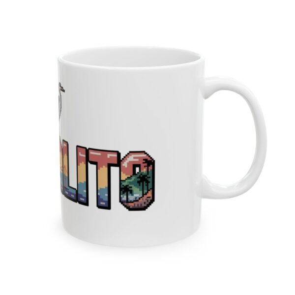 8804567313100495344_2048.jpeg Sausalito Pixel Art Mug - Retro Coastal California Design | Golden Gate, Kayak & Seagull Scene | Unique Bay Area Souvenir