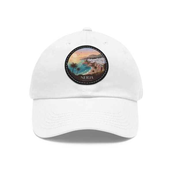 8804773005705375581_2048.jpeg Nerja Andalucía Hat - Sunset Coastal Design with Leather Patch | Spanish Beach Cap for Travelers, Surfers & Dreamers