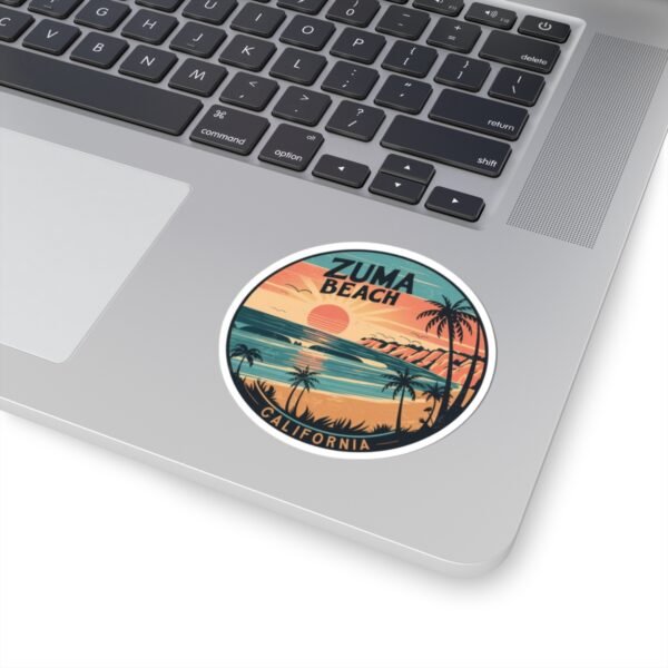 Zuma Beach California Sunset Sticker - Retro Coastal Vibes for Surf Lovers