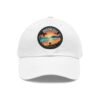 Byron Bay Hat - Retro Sunset Leather Patch Cap with Coastal Design, Australia Beach Souvenir, Surf Style Dad Hat Gift