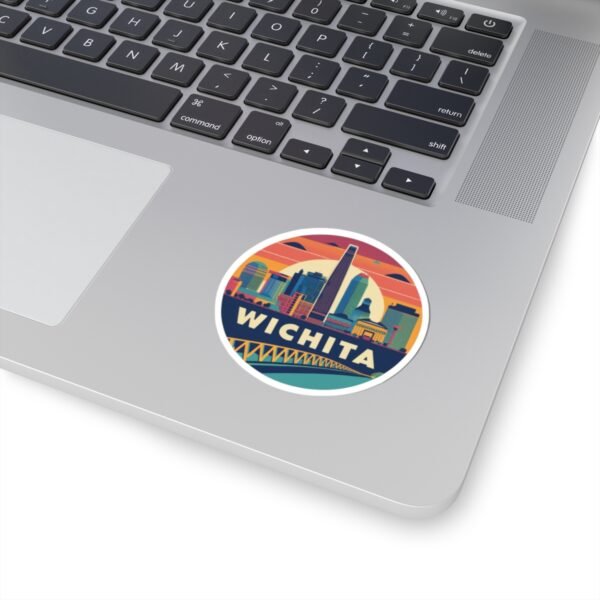 Wichita, Kansas Skyline Art - Kiss-Cut Stickers | Vibrant Cityscape Design
