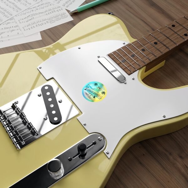 Zuma Beach Holographic Sticker - Cool Seagull Surfboard, Retro Summer Vibes, California Coastal Decor, Laptop & Water Bottle Vinyl Decal