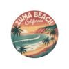 Zuma Beach California Retro Sunset Sticker - Vibrant Coastal Design for Beach Lovers & Surfers