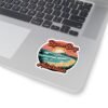 Byron Bay Australia Sticker - Retro Surf Travel Design with Sunset, Lighthouse & Palm Trees - Vintage Coastal Beach Souvenir