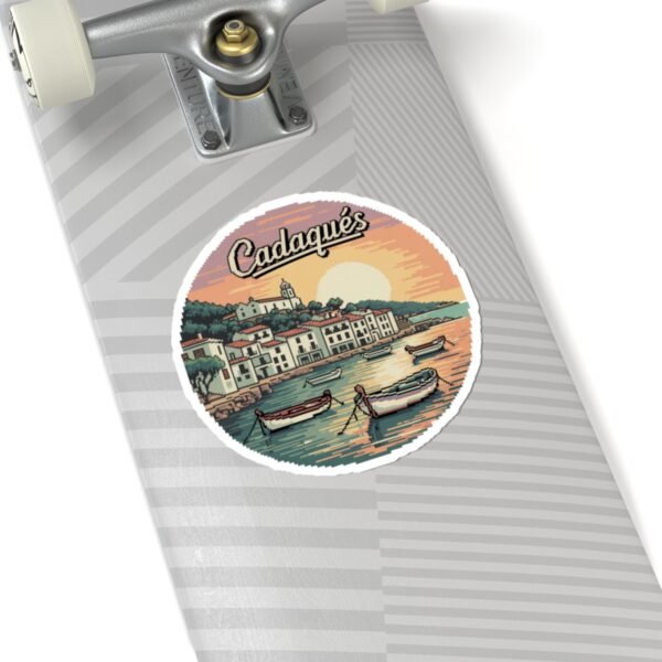 Cadaqués Pixel Art Sticker - Sunset Harbor Scene from Spain
