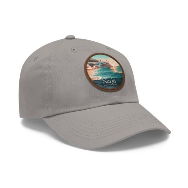 9175726359595401723_2048.jpeg Nerja Spain Hat - Coastal Sunset Leather Patch Cap | Andalucía Beachwear Gift for Travelers, Surfers & Dreamers