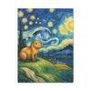 Canvas Print, Capybara Art - Tranquil Night Landscape Wall Decor, Whimsical Animal Illustration, Capybara Nation Collection, Nature Lover