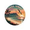 9194897752783487701_1200.jpeg Kapaa Hawaii Sticker - Vibrant Sunset Beach Scene with Nounou Mountain & Seagulls - Vintage Coastal Travel Art Souvenir