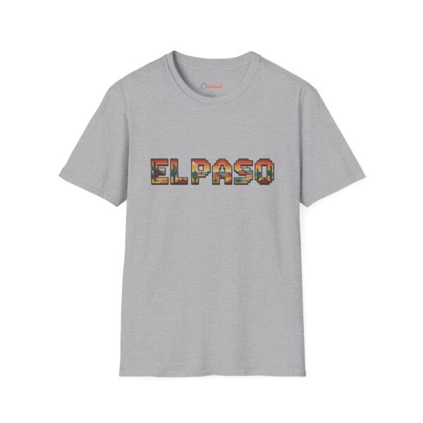 El Paso Texas Pixel Art Shirt - Retro 8-Bit Desert Sunset Design | Unisex Softstyle T-Shirt