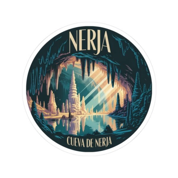 Cueva de Nerja Sticker - Retro Cave Art Design | Nerja Spain Travel Vinyl Decal | Andalucía Nature & Adventure Illustration