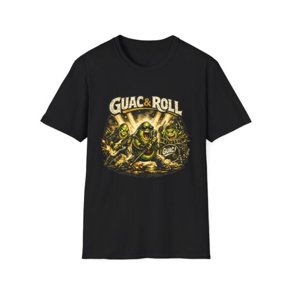 Guac & Roll Hard Rock Avocado Band T-Shirt: Funny Retro Concert Design