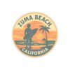 Zuma Beach, California - Vintage Sunset Emblem Sticker | Surf Design, Travel Souvenir, Coastal Vibes