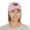 Capybara Mona Lisa Hat - PU Leather Patch Funny Animal Baseball Cap, Art Parody Gift