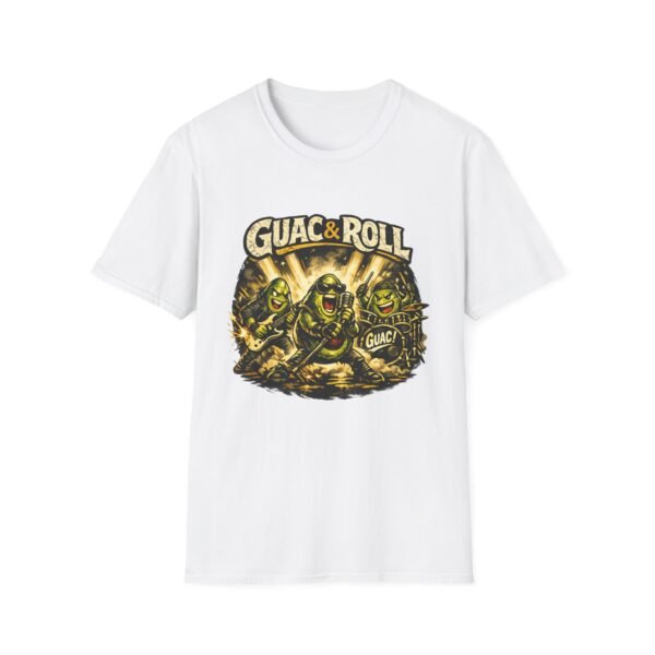 Guac & Roll Hard Rock Avocado Band T-Shirt: Funny Retro Concert Design