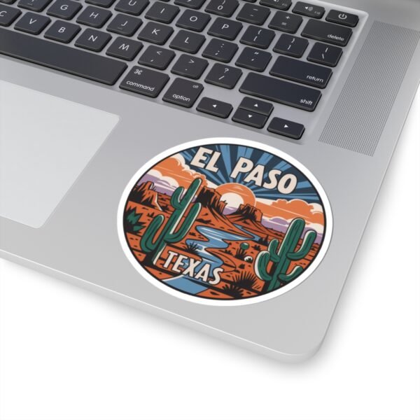 Desert Sunset Splendor Kiss-Cut Stickers, El Paso, Texas Decor, Cactus Sticker, Southwestern Gift, Scrapbooking Supplies, Laptop Decal